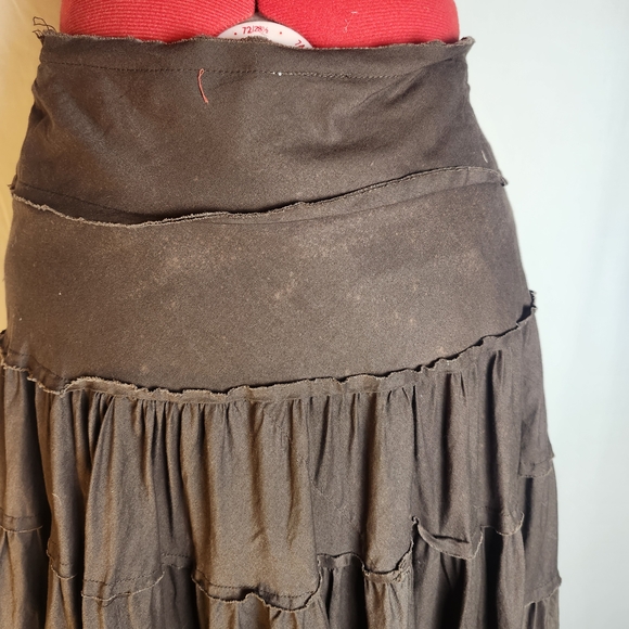 Elegant Tiered Maxi Skirt in Chocolate Brown - Picture 3 of 8